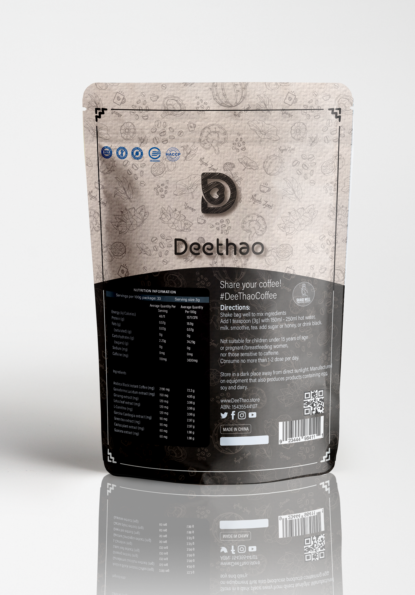 Instant coffee - Herbal Blend - 🥄 100g Pouch