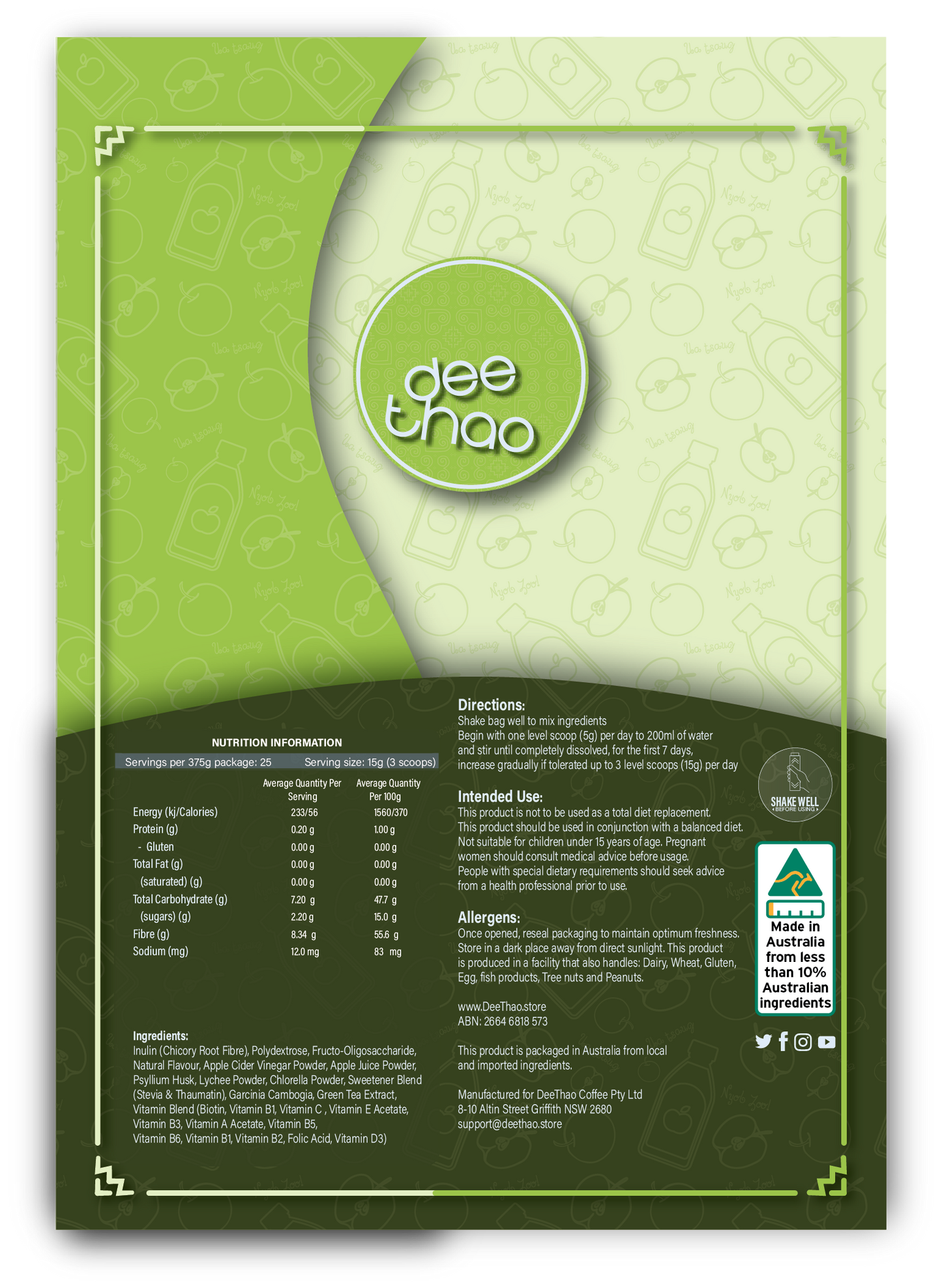 Fibre - Prebiotic drink - Apple + ACV