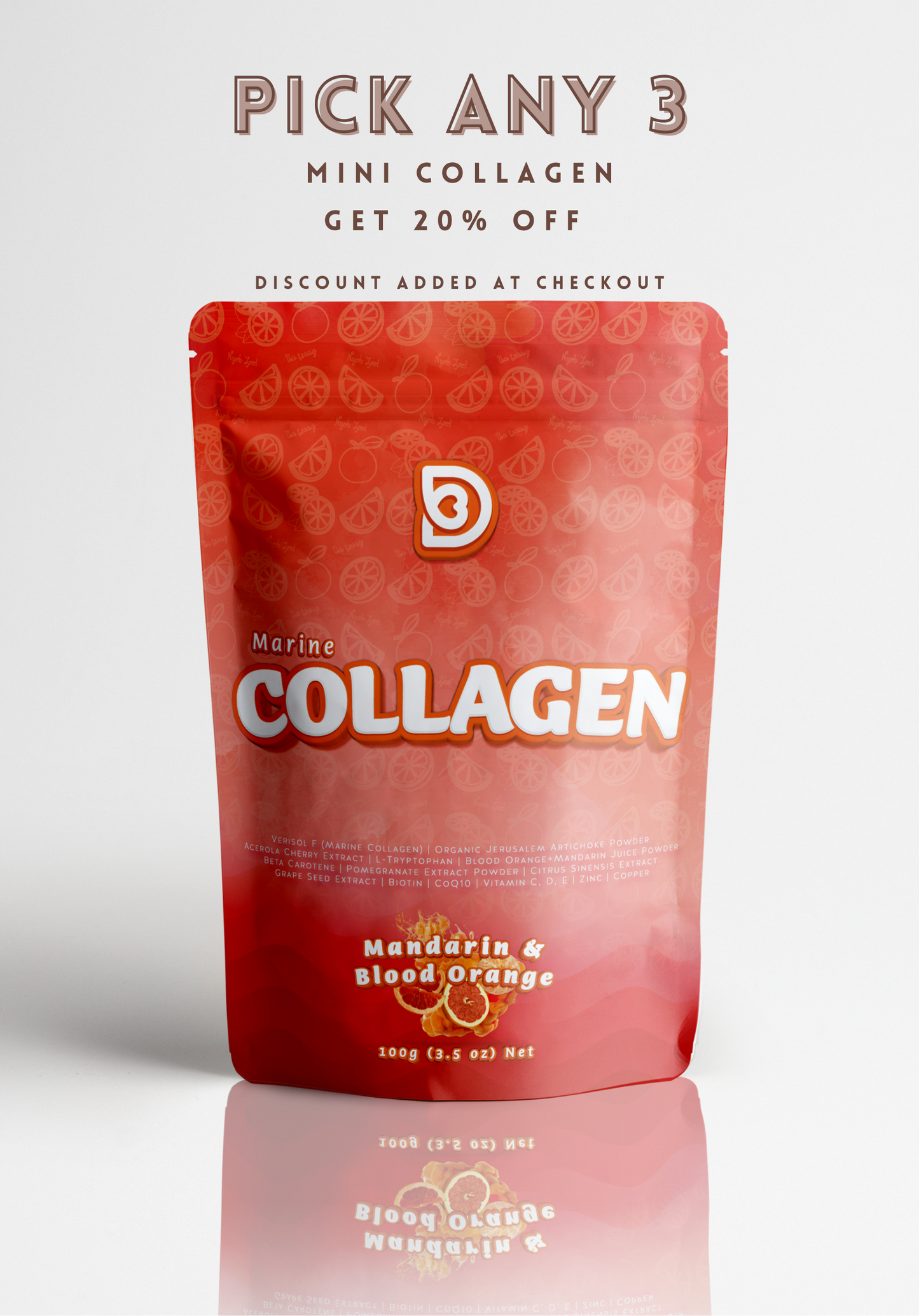 (mini) Collagen - Mandarin + Blood Orange Flavour (100g/3.5oz)