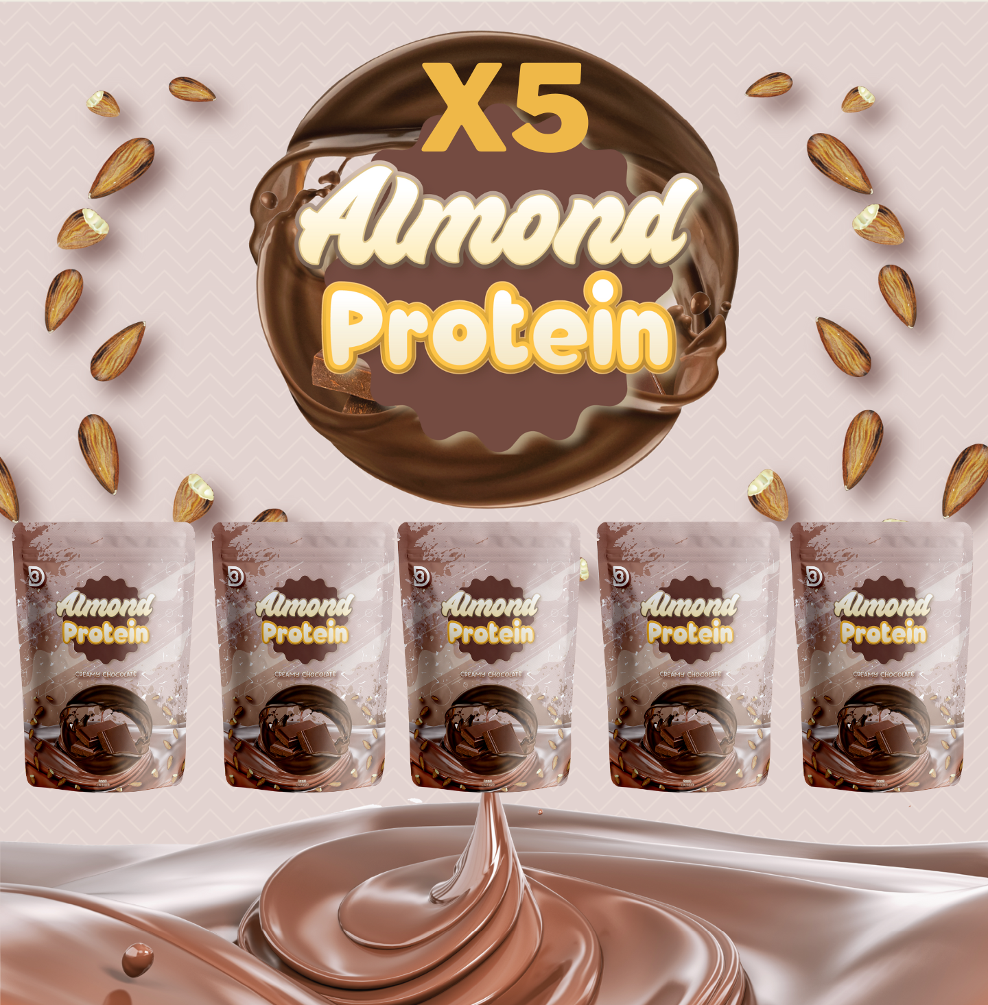 x5 Almond Protein - Creamy Chocolate bundle